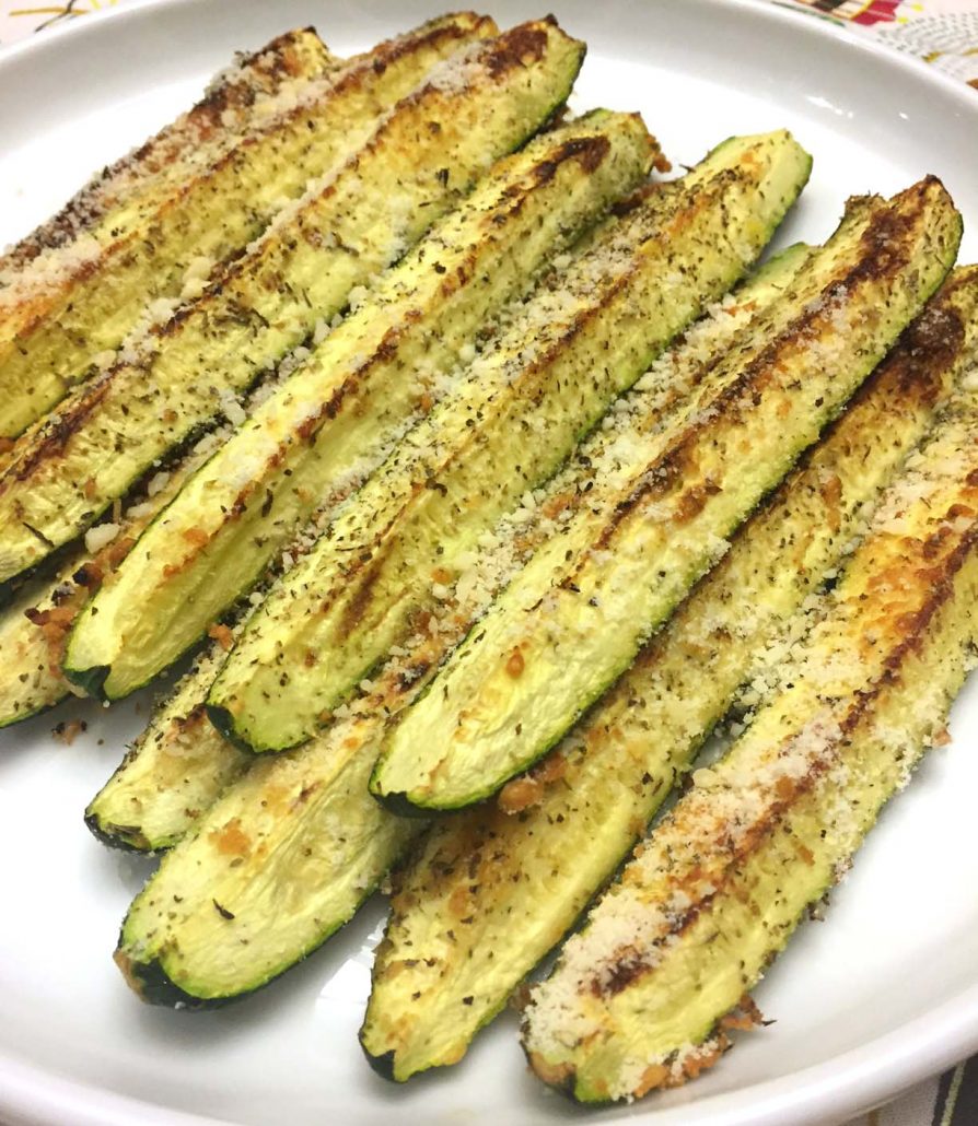 Baked Parmesan Garlic Zucchini - Skinny Healthy Food